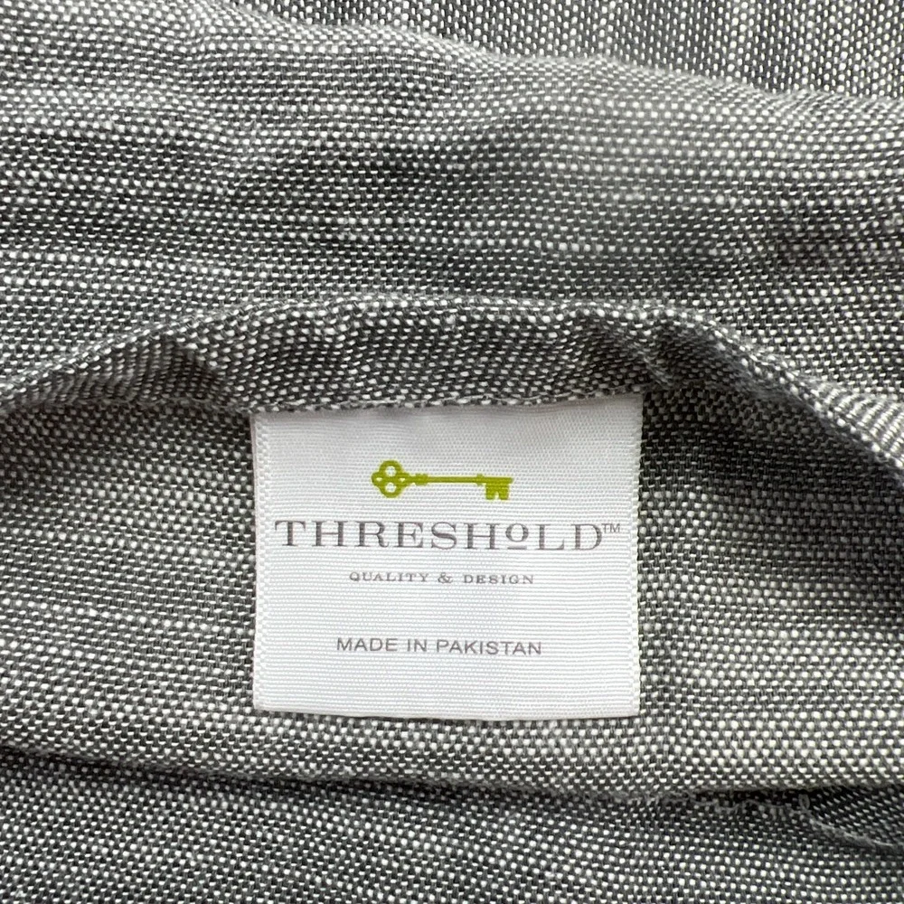 Set Of 2 Threshold King Pillow Shams Gray Cotton Blend Textured Border (21